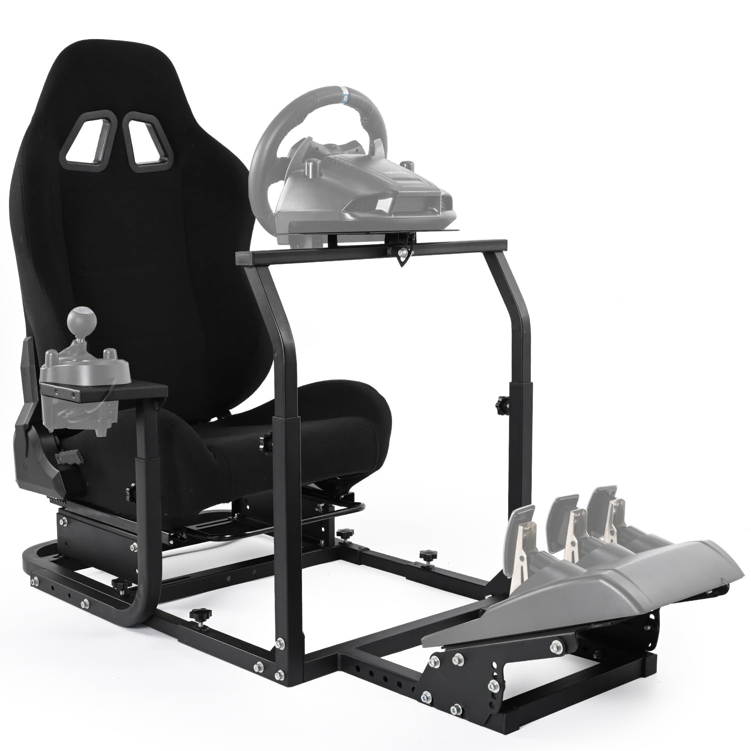 Anman G29 Universal Racing Simulator Cockpit with Black Seat Fit for Logitech G920 G923,Thrustmaster T80 T300RS TMX T150,Fanatec,Full Upgrade Steering Wheel Pedal Gear Shift Lever NO Steering wheel