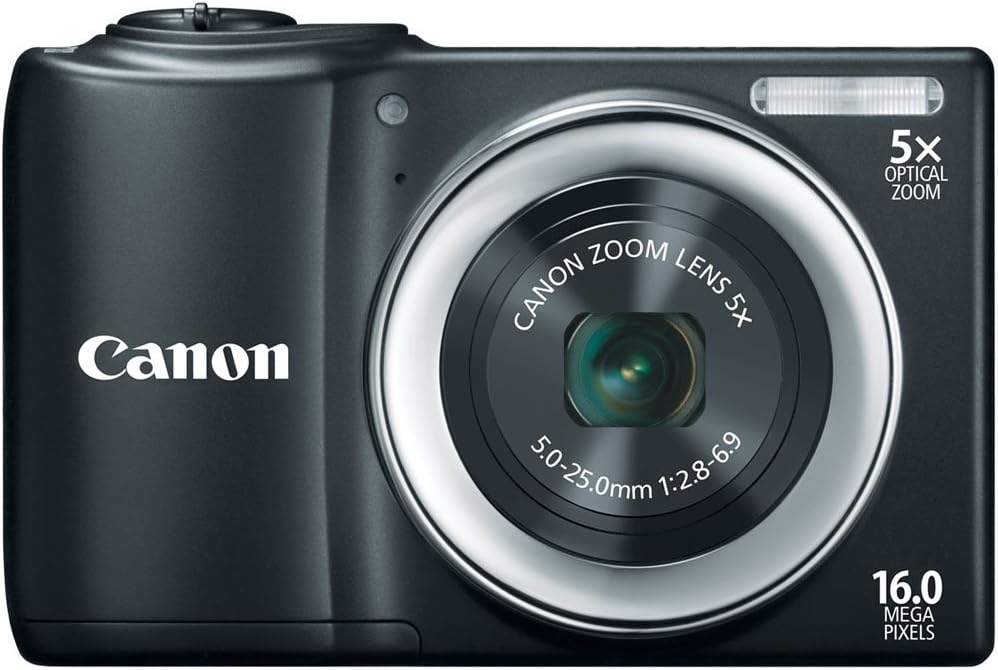 Canon PowerShot A810 16.0 MP Digital Camera with 5X Digital Image Stabilized Zoom 28mm Wide-Angle Lens with 720p HD Video Recording (Black) (Renewed)