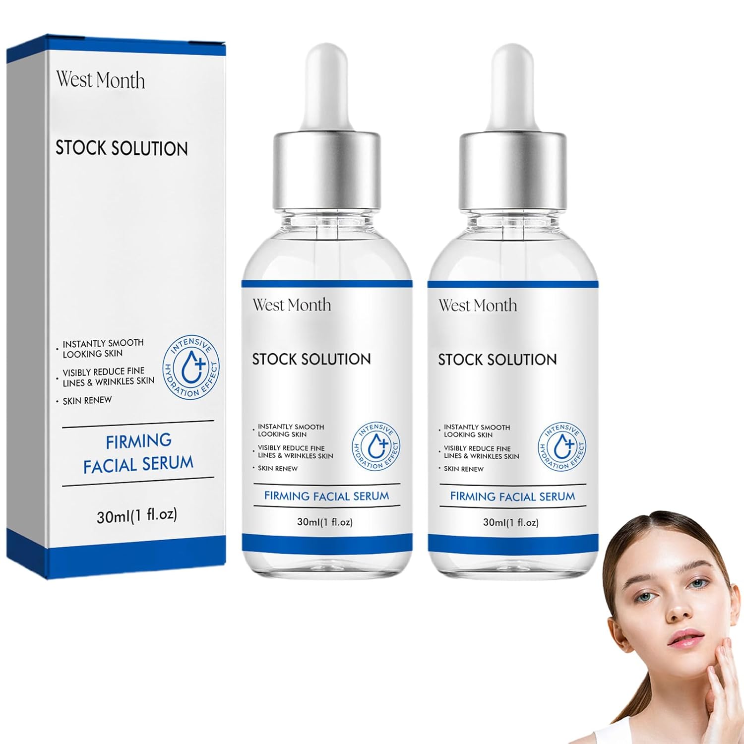 WEST MONTH Bo-tox Firming Facial Serum, WEST MONTH Bo-tox Stock Solution, Anti-Aging Serum, Bo-tox Firming Facial Serum – Reduce Fine Lines, Wrinkles, Plump Skin (2PCS)