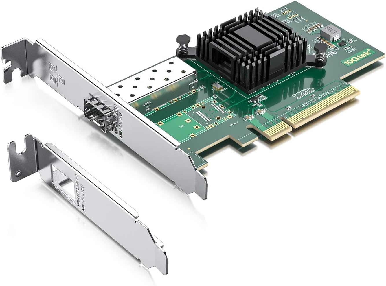 10Gtek 10Gb PCI-E NIC Network Card, Single SFP+ Port, with Intel 82599EN Controller, Ethernet LAN Adapter Support Windows Server/Linux/VMware, Compare to Intel X520-DA1(Intel E10G42BTDA)