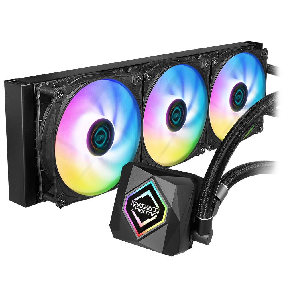 Iceberg Thermal IceFLOE Oasis 360mm AIO CPU Liquid Cooler – Close-Loop ARGB Gen 2 Water Cooler – 3 PWM RGB Case Fans – LGA 1700 / AM5 Ready