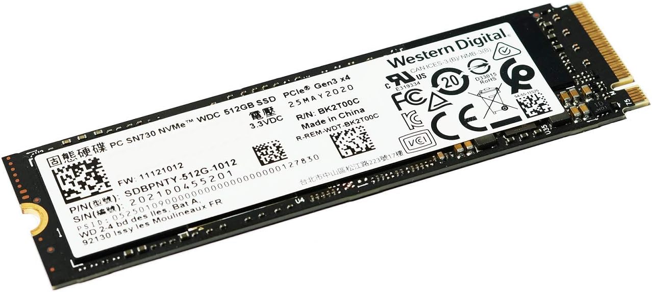 OEM New WD PC SN730 NVMe SSD 512GB Capacity Read speeds up to 3,400MB/s, Write Speed up to 2,1002MB/s Available in M.2 2280 Form Factor Endurance of up to 400 TBW (WD 51GB NVME SSD OEM)