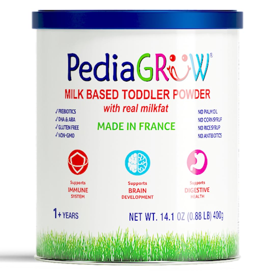 Toddler Nutritional Milk Powder, Grass-Fed French Milk, High DHA & Iron, Natural Prebiotics for Growth & Immune Support, Non-GMO, Gluten-Free, Toddler Nutritional Drink, Ages 1+ Years