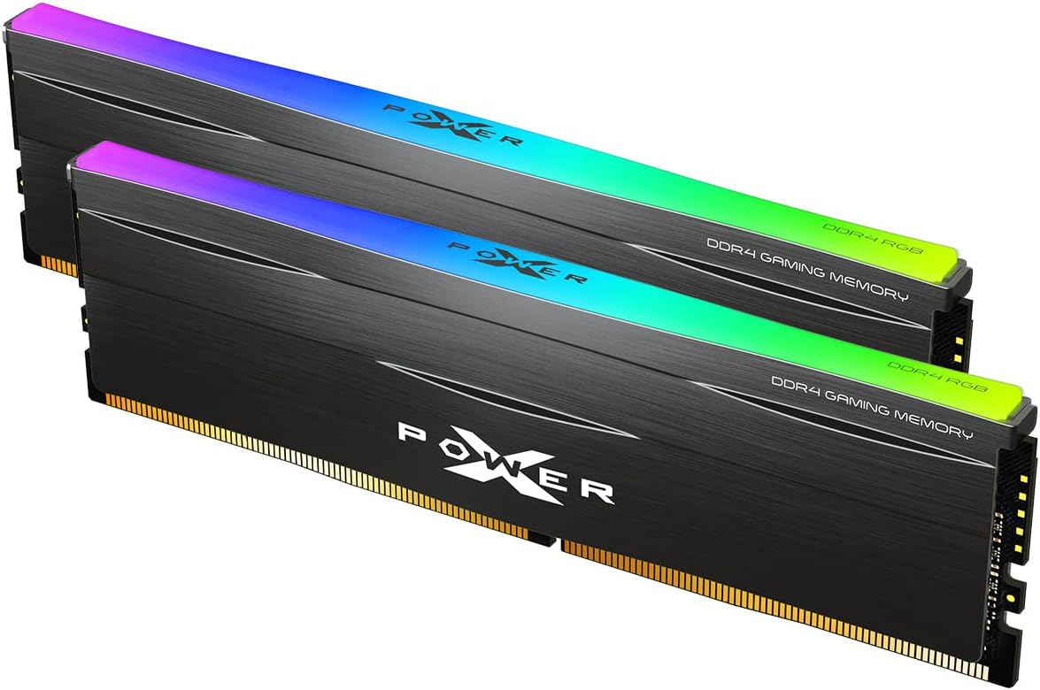 Silicon Power Gaming DDR4 16GB Kit (2 x 8GB) Zenith RGB RAM Gaming 3600MHz (PC4 28800) C18 Desktop Memory Module Ram with Heatsink Black (SP016GXLZU360BDD)