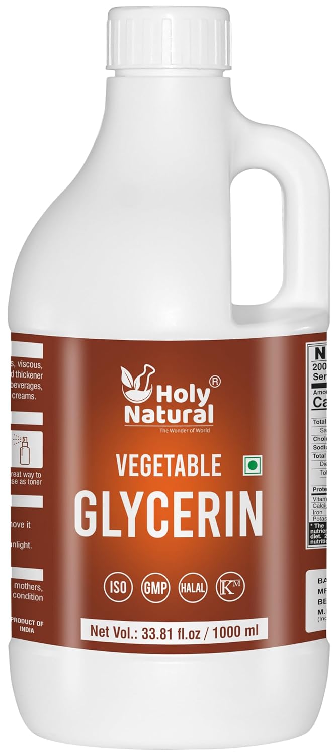 Vegetable Glycerin 33.81 Fl.oz (1000ml) l Vegetable Glycerin, Non-GMO, Kosher, Food Grade/Cosmetic Grade, For Baking and Mix in flavour as a vehicles