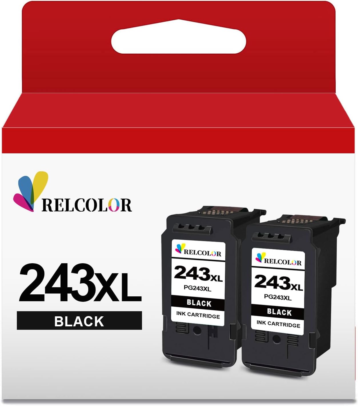 243XL Black Compatible Ink Cartridge Replacement for Canon 243 PG-243 XL PG243 245 245xl PG245 BK Work for MX490 MX492 MG2522 MG2922 TR4520 TR4522 TS3322 TS3122 TS202 Printer (Black, 2-Pack)