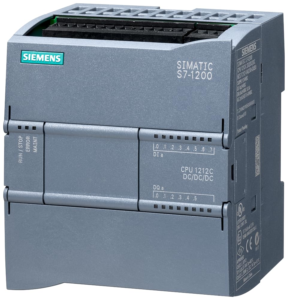 Siemens 6ES7 212-1AE40-0XB0 SIMATIC S7-1200, CPU 1212C, COMPACT CPU, DC/DC/DC, ONBOARD I/O: 8 DI 24V DC; 6 DO 24 V DC; 2 AI 0-10V DC, POWER SUPPLY: DC 20.4-28.8 V DC, PROGRAM/DATA MEMORY: 75 KB