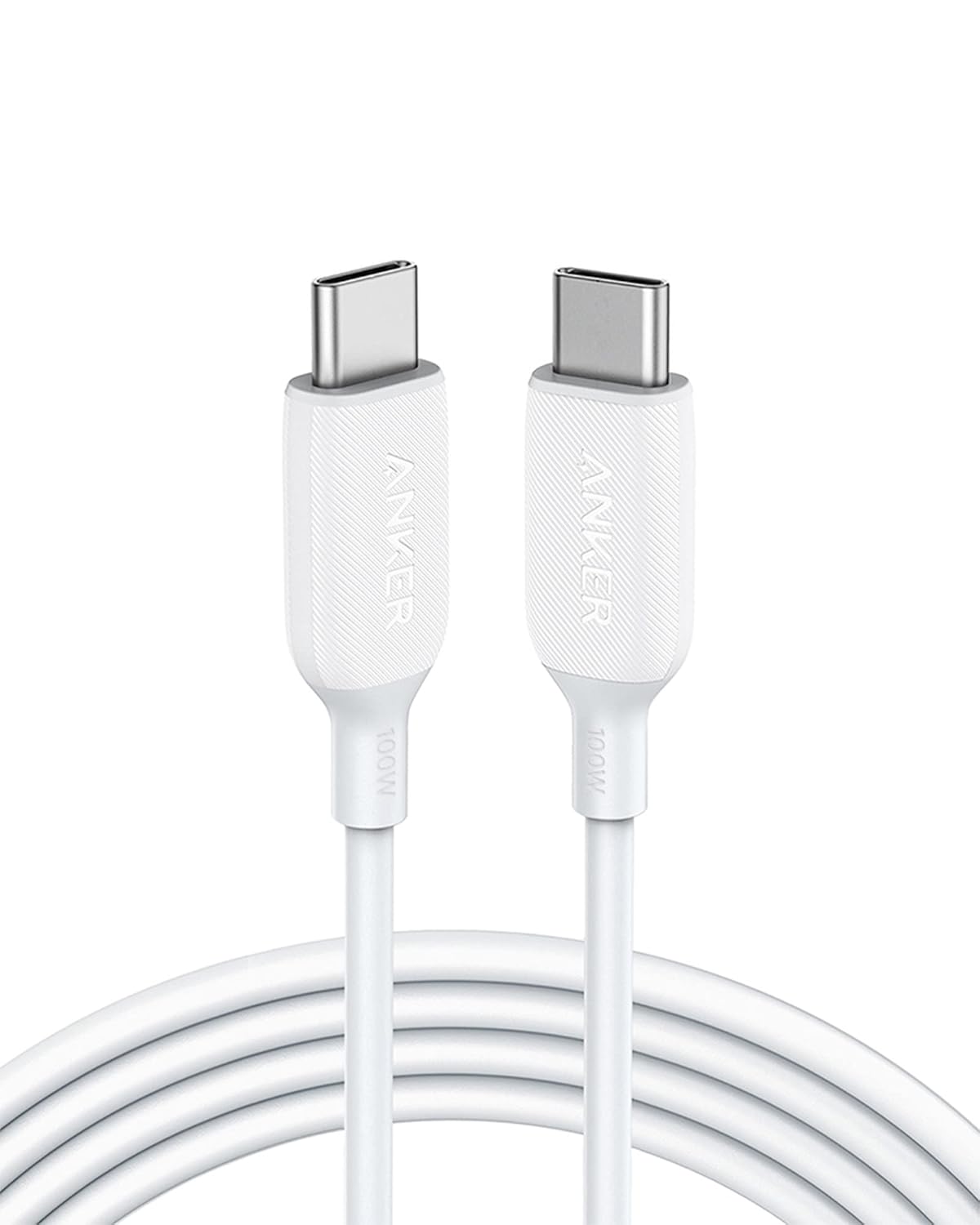 Anker Powerline III USB C to USB C Charger Cable(100W,6FT),Type C for iPhone 16/15,iPad Mini 6,MacBook Pro 2020,Galaxy,Switch,and More(USB 2.0,White)