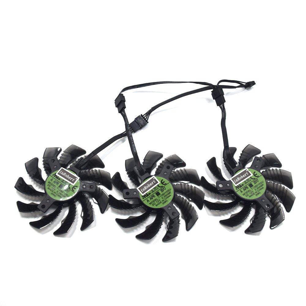 inRobert 78MM T128010SU P104-100 Mining Video Card Cooling Fan for Gigabyte GTX 1080 Ti Gaming/GTX 1070 G1/AORUS GTX 1060/GTX 980 TI G1 Graphic Card