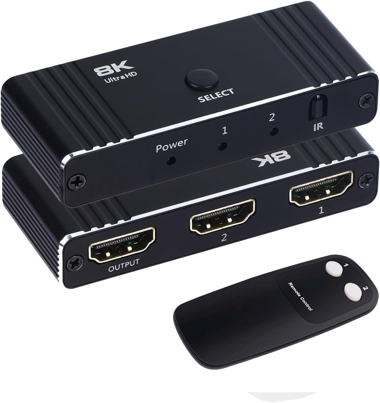 HDMI Switch, 8K Bi-Directional HDMI 2.1 Switcher Splitter, Supports 8K@60Hz, 4K@120Hz, 1080P@240Hz, HDR, 3D, Dolby Compatible with PS5 Xbox Blu-Ray Player etc