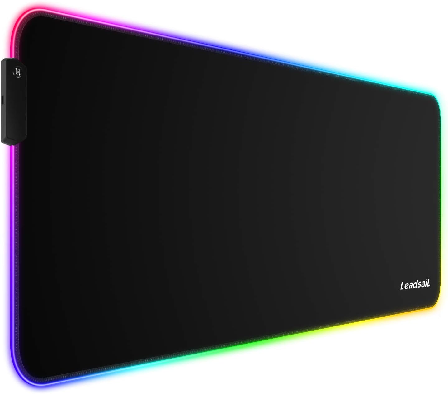 LeadsaiL RGB Gaming Mouse Pad, 15 Light Modes LED Soft Extra Extended Large Mousepad, Non-Slip Rubber Base Computer Keyboard Mouse Mat with Durable Stitched Edges- 31.5 X 12 Inch (RGB Black)