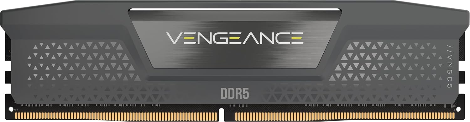 CORSAIR Vengeance DDR5 RAM 32GB (1x32GB) 5200MHz CL40-40-40-77 1.25V AMD Expo Intel XMP 3.0 Desktop Computer Memory – Gray (CMK32GX5M1B5200Z40)