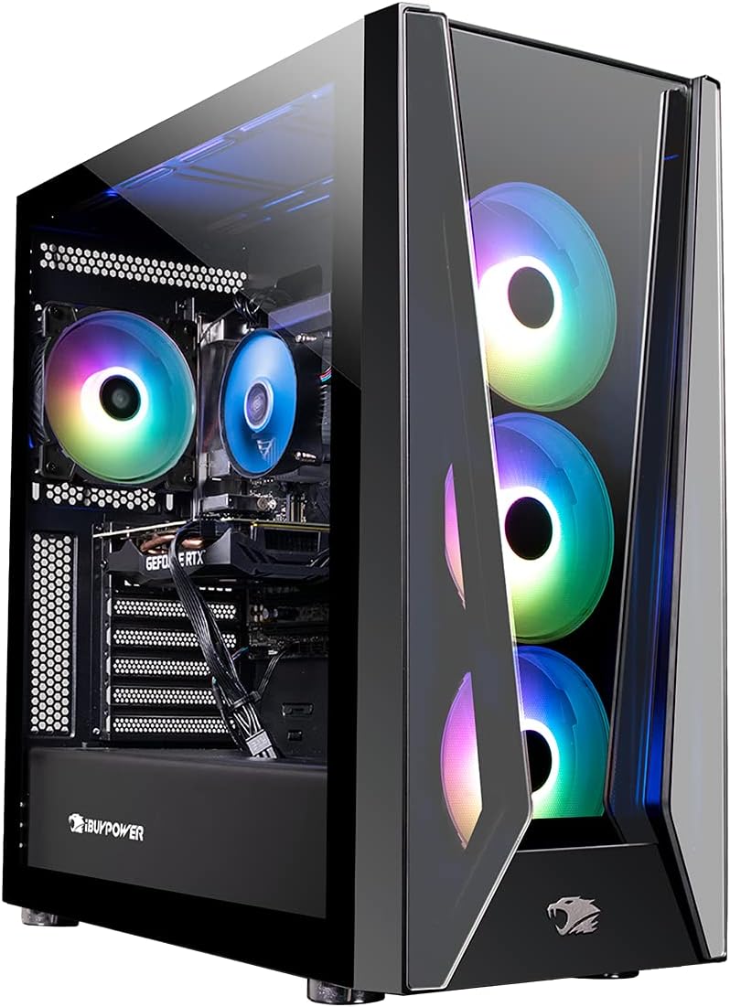 iBUYPOWER Pro Gaming PC Computer Desktop Trace 5 MR 178i (Intel i7-11700F 2.5GHz, NVIDIA GeForce RTX 2060 6GB, 16GB DDR4 RAM, 480GB SSD, 1TB HDD, WiFi Ready, Windows 11 Home)