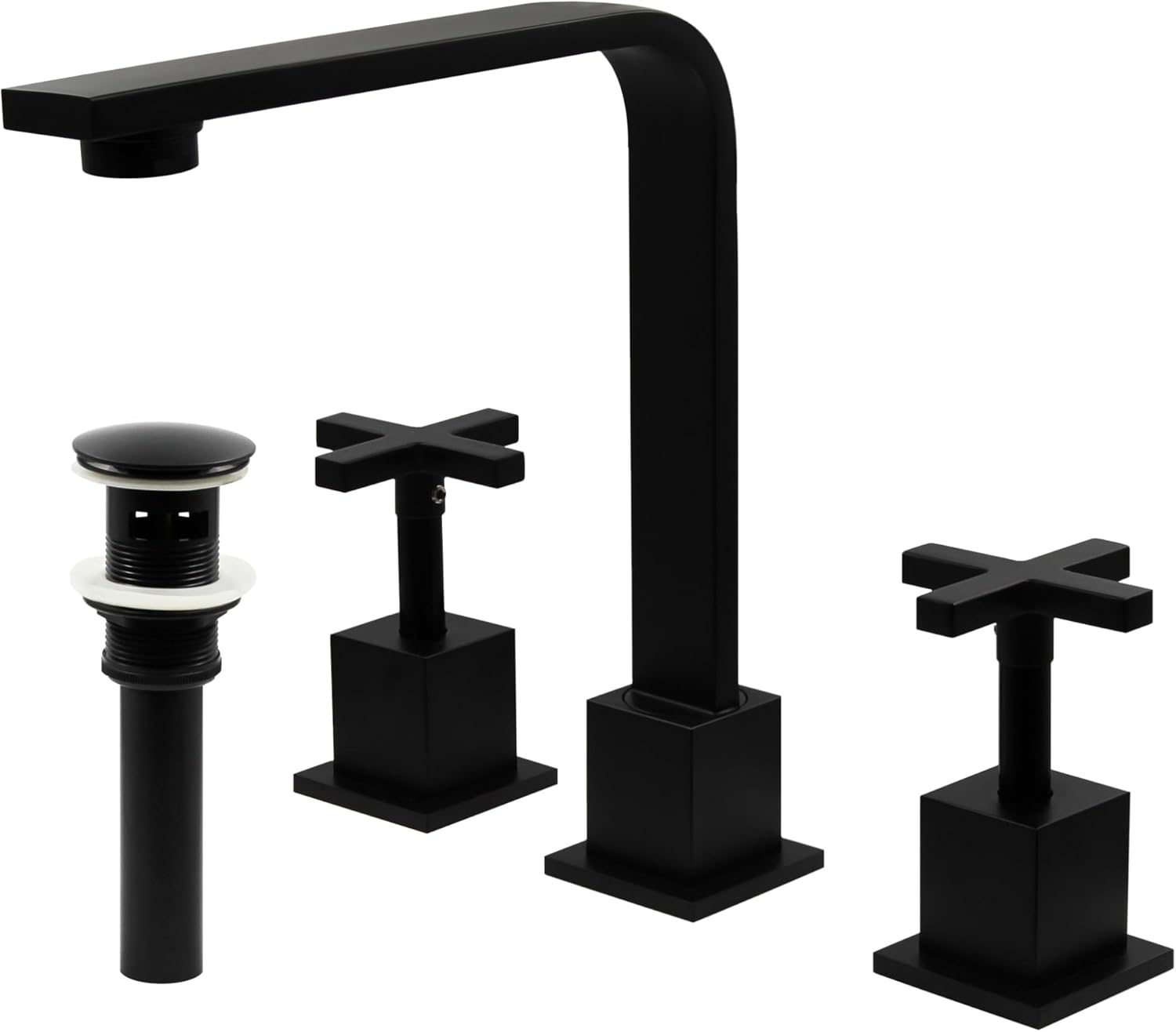 Miseno ML-NBF-836-PUD Muld 2.2 GPM Widespread Bathroom Faucet with Pop-Up Drain Assembly – Matte Black