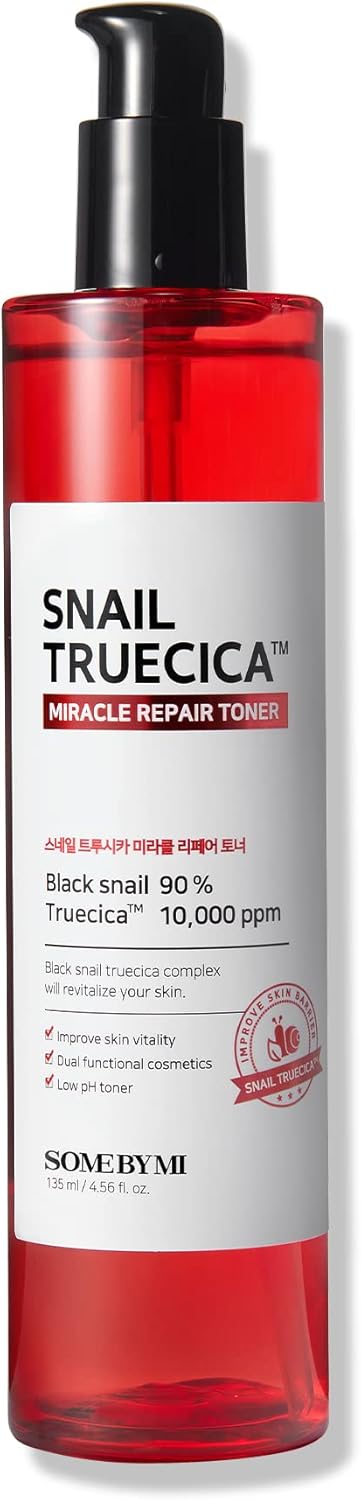 SOME BY MI Snail Truecica Miracle Repair Toner – 4.6Oz, 135ml – Made from Snail Mucin for Sensitive Skin – Daily Repair Face Toner with Skin Texture and Pigmentation Care – Korean Skin Care