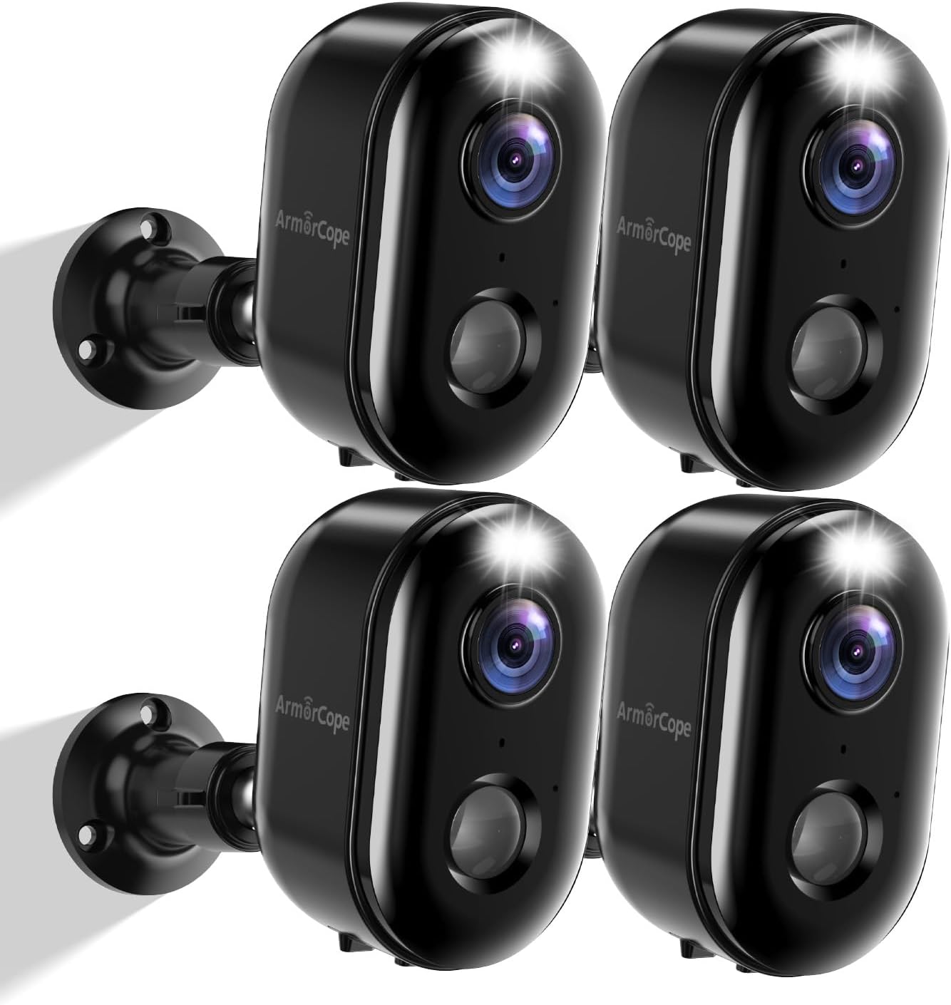 Security Cameras Wireless Outdoor, Battery Powered 2k Color Night Vision, AI Motion Detection,IP66 Weatherproof, 2-Way Talk, SD/Cloud Storage,Cameras for Home Security-4 Pack