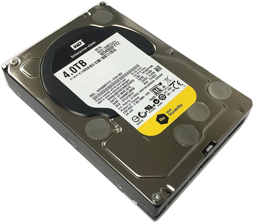 Western Digital WD4000FYYZ ENTERPRISE 4TB 7200RPM 64MB Cache SATA 6.0Gb/s 3.5 internal hard drive