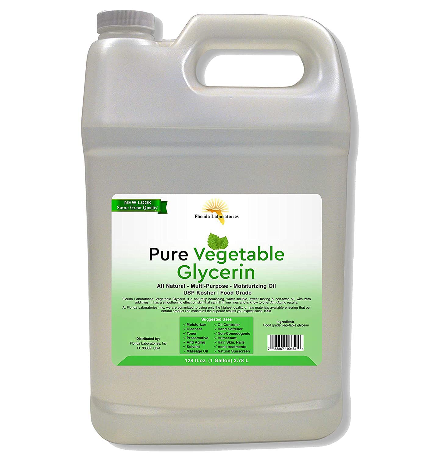 One Gallon Vegetable Glycerin/Glycerine USP VG Kosher 99.9% Pure Food Grade …