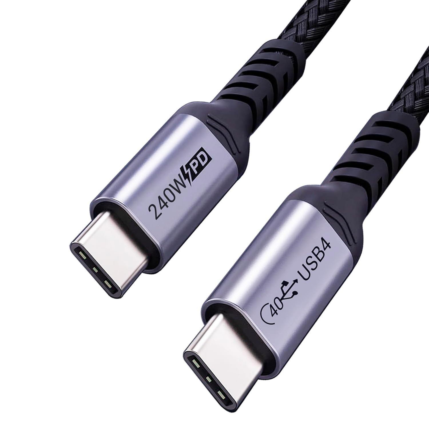 USB 4 Cable 3.3FT, 240W USB C Cable, 40 Gbps High Speed Data Transfer, Single 8K/Dual 4k Display Compatible for Thunderbolt 4, Thunderbolt 3, Monitor, iPhone 15/16 Pro Max