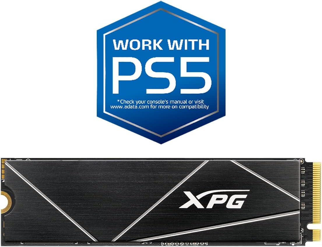 XPG 512GB GAMMIX S70 Blade – Works with Playstation 5, PCIe Gen4 M.2 2280 Internal Gaming SSD Up to 7,400 MB/s (AGAMMIXS70B-512G-CS)