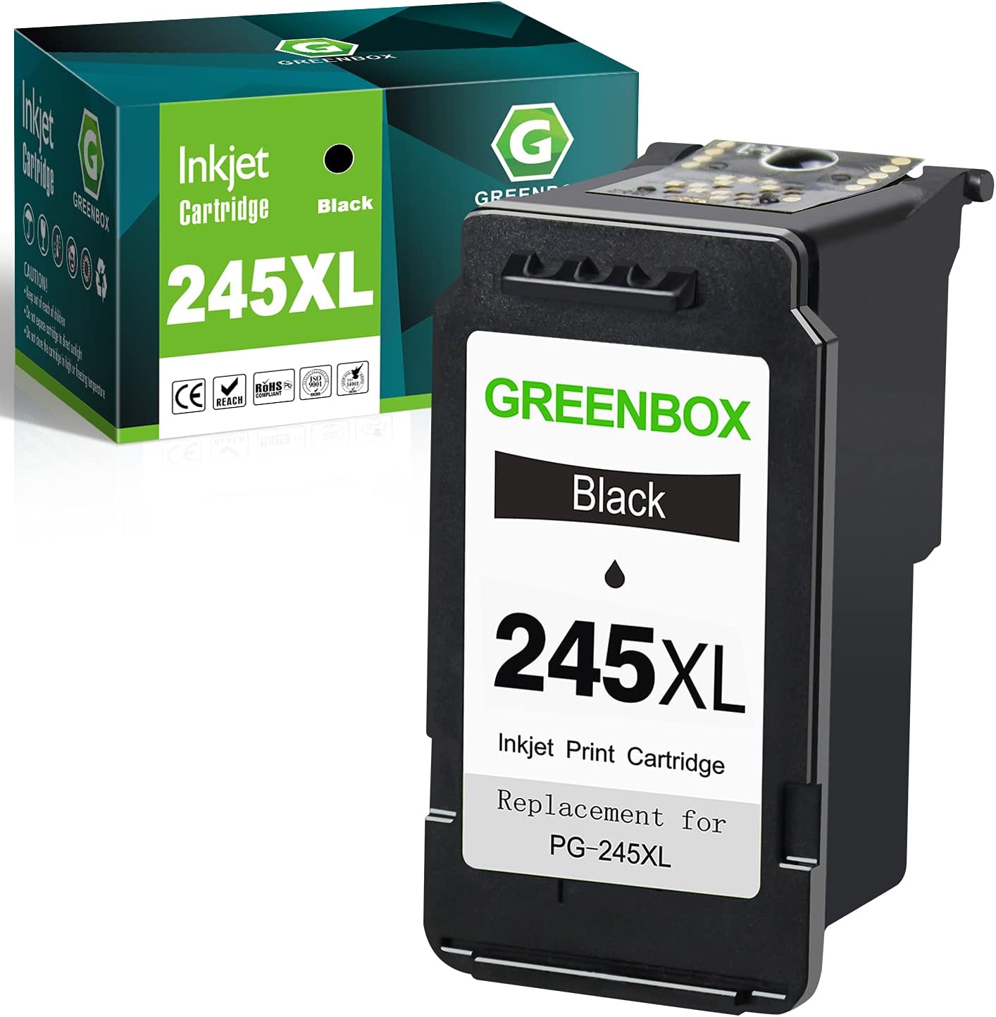 GREENBOX PG-245XL Ink Cartridge Black Replacement for Canon 245 245XL Ink Cartridges for PIXMA MX490 MX492 TR4520 TR4500 TS3322 TR4522 TS3122 TS3320 TS3100 MG2522 MG2522 Printer Ink 245XL | 1 Pack