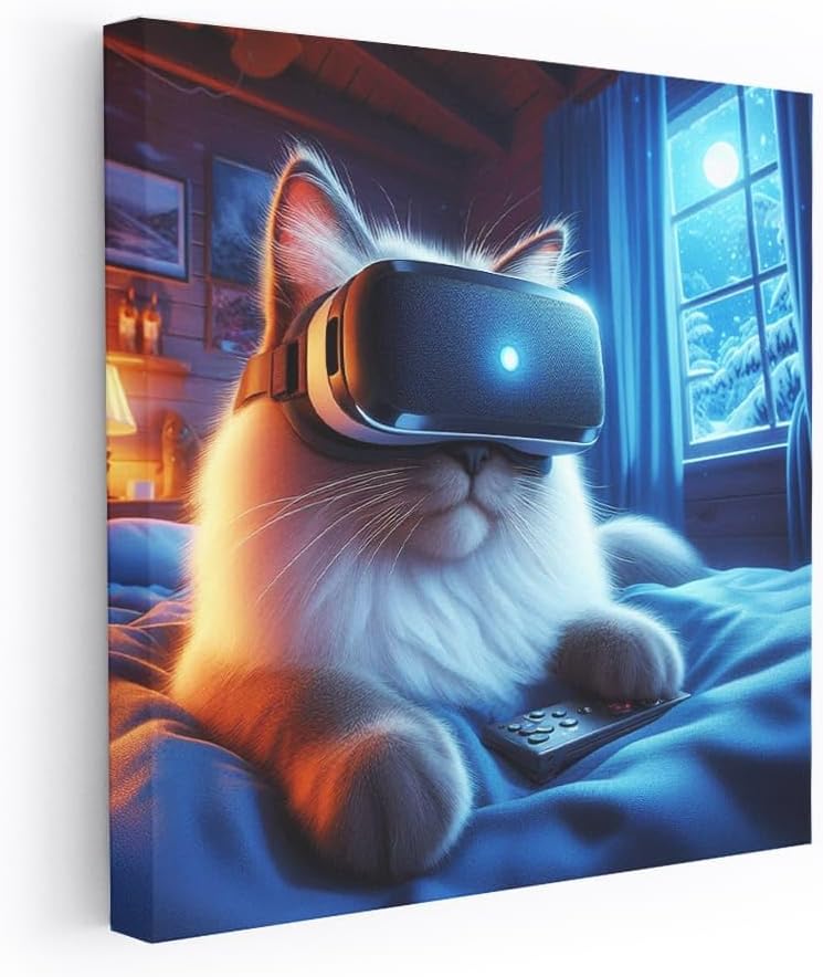 Art Birman In Virtual Reality 3 Canvas Framed Print Poster Paiting [Canvas Framed – 40×30 inch]