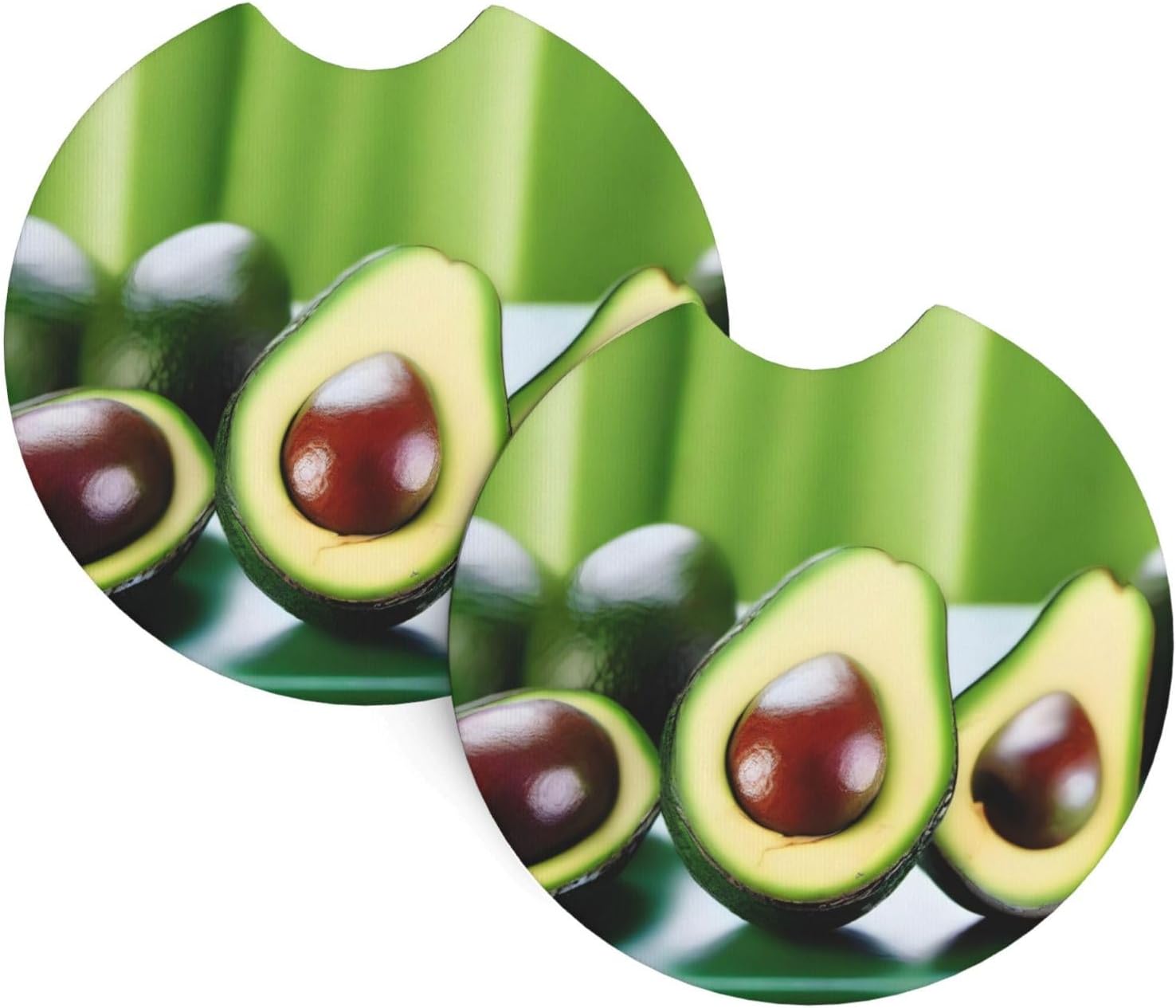 Phayah Avocado Car Coasters 2 Pack Protect Your Cup Holder Suitable for Daily Life and Outdoor Self-Driving New Car Gift