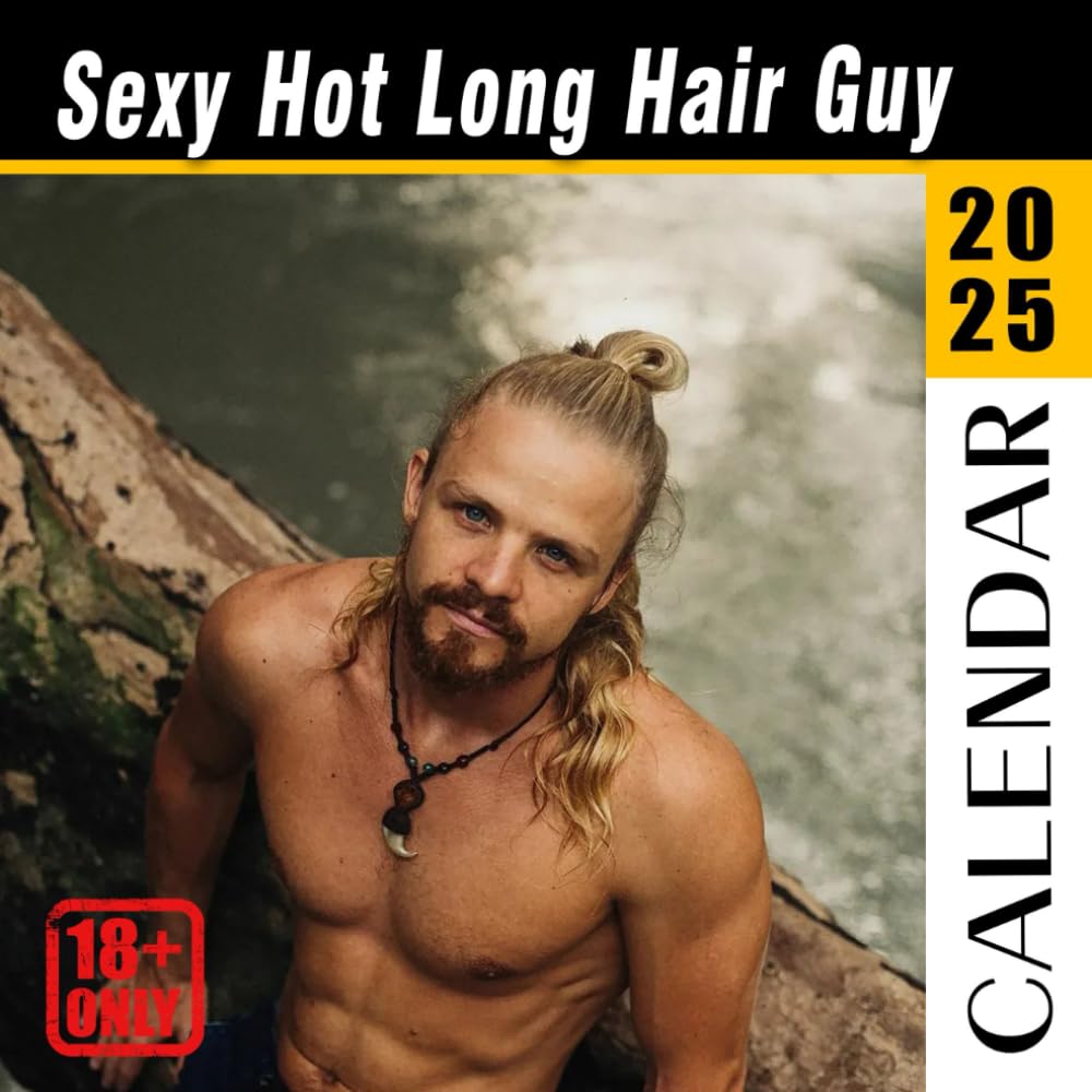 Hot Long Hair Guy Calendar 2025: A Yearly Planner Highlighting Attractive Men with Long Hair