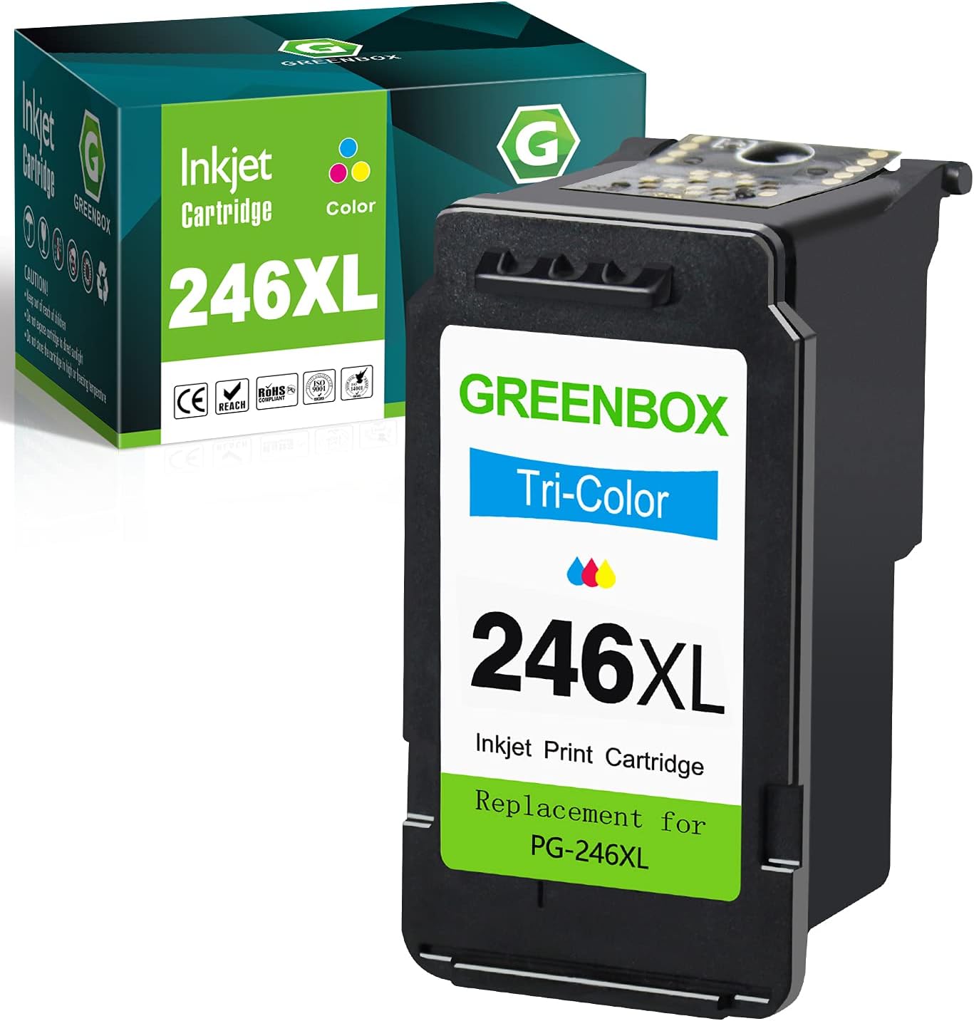 GREENBOX 246 246XL Color Ink Cartridgs Replacement for Canon CL-246XL Ink Cartridges for PIXMA TR4520 TR4522 TS202 TS3320 MG2522 MG2525 MG2420 MG3020 MX490 MX492 IP2820 Printer Ink 246XL | 1 Pack