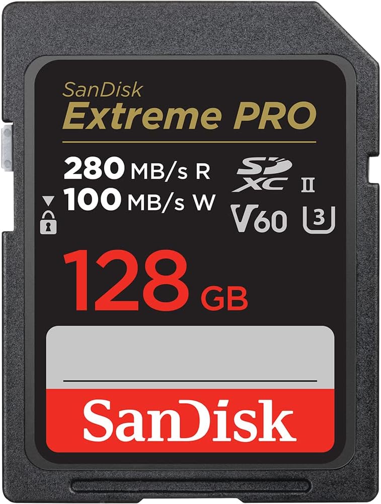 SanDisk 128GB Extreme PRO SDXC UHS-II Memory Card – C10, U3, V60, 6K, 4K UHD, SD Card – SDSDXEP-128G-GN4IN