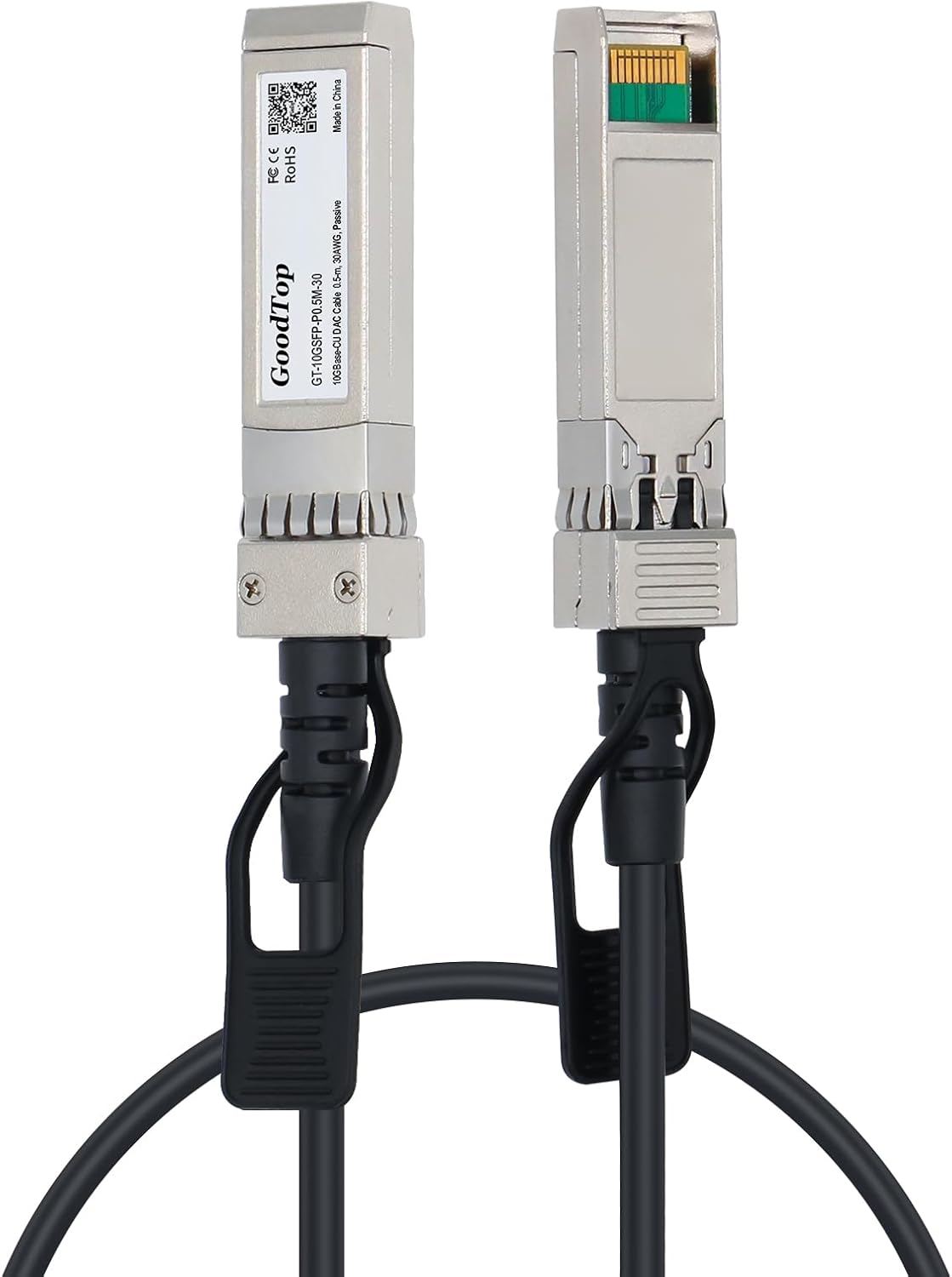 10G SFP+ Twinax Cable, Direct Attach Copper(DAC) Passive Cable, 0.5m(1.6ft),Compatible with Cisco,Mikrotik, Intel, Fortinet, Netgear, D-Link, Supermicro, TP-Link