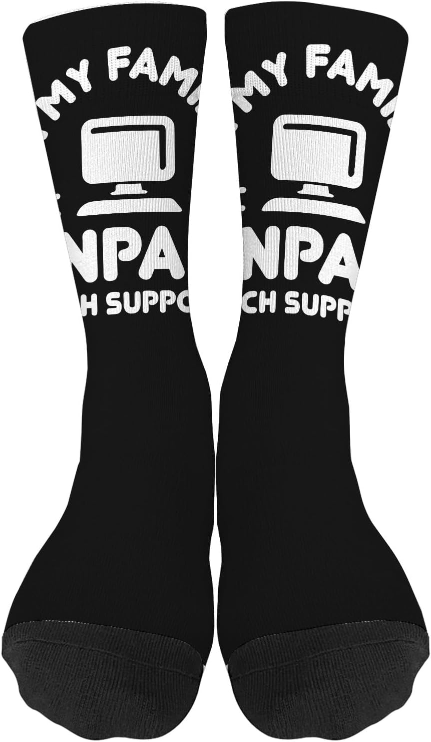 I’m My Family’s Unpaid Tech Supports Technical Support Knee High Socks Liner ForMen Socks Boot Socks Humor Sock