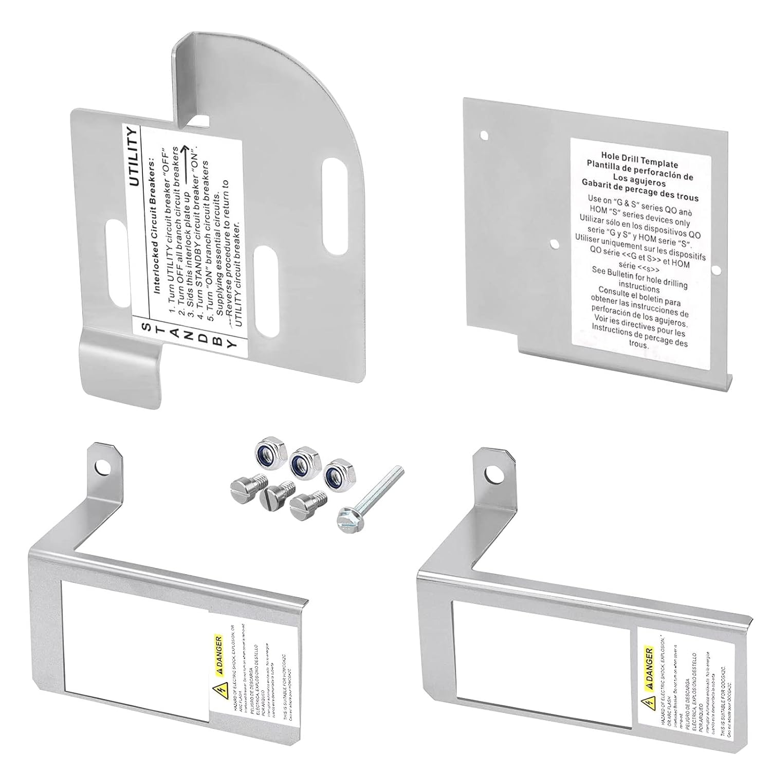 Generator Interlock Kit for Square D QOCGK2C QO or HOMCGK2C Homeline Main Breaker 150A-225A Panels, Load Center Accessory for Indoor and Outdoor Use