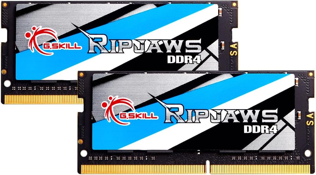 G.SKILL Ripjaws DDR4 SO-DIMM Series DDR4 RAM 32GB (2x16GB) 2666MT/s CL19-19-19-43 1.20V Unbuffered Non-ECC Notebook/Laptop Memory SODIMM (F4-2666C19D-32GRS)