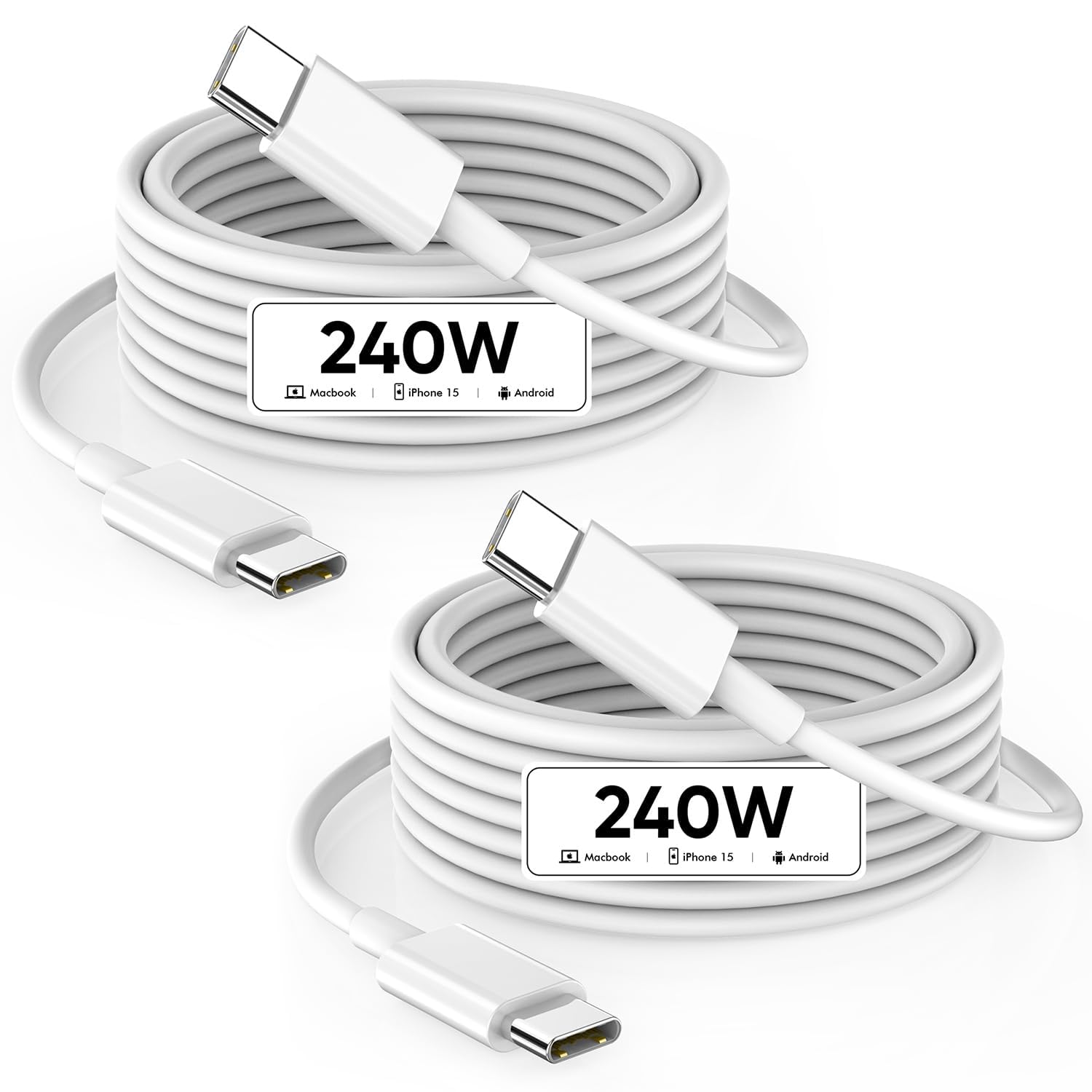 USB C to USB C, 240W USB C Cable, 6.6ft C to C Cable Fast Charging for Macbook Pro/Macbook Air, iPad Pro 12.9-inch, iPhone 15/Pro Max/Pro/Plus, Samsung Galaxy S23,Compatible 140W/100W /65W/45W/35W/20W