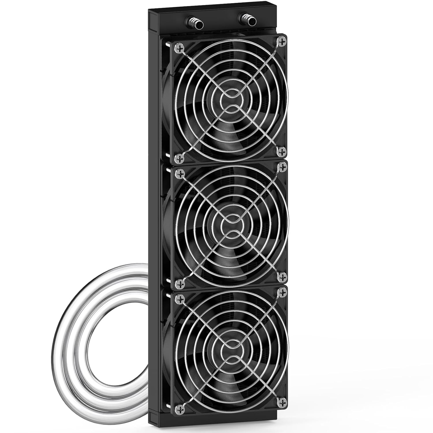 Clyxgs Water Cooling Radiator, 12 Pipe Aluminum Heat Exchanger Radiator with Fan for PC CPU Computer Water Cool System DC12V 360mm Black