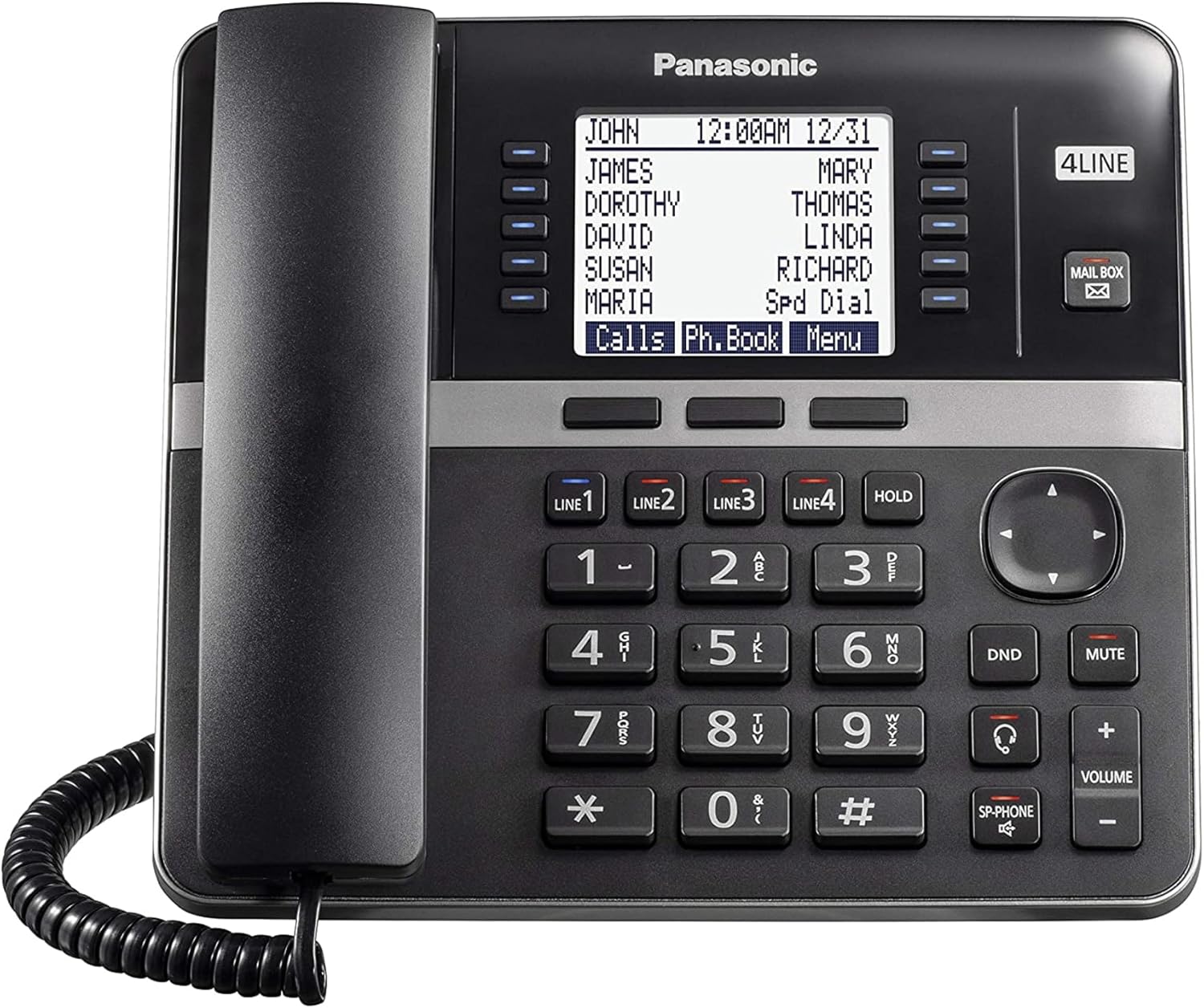 Panasonic Office Phone, Corded Extension Desk Phone Accessory to Connect Wirelessly to Expandable Base Station – KX-TGWA40B (Black)