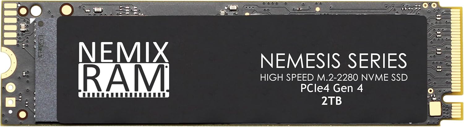 NEMIX RAM Nemesis Series 2TB M.2 2280 Gen4 NVMe SSD for PlayStation 5 & PC Gaming Machines Fastest Write Speeds up to 7415mbps Supports PCIe 4 (PCIe3 Backward Compatible)