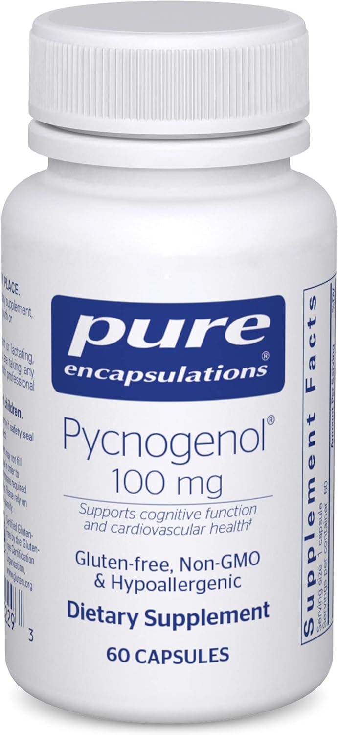 Pure Encapsulations Pycnogenol 100 mg | Hypoallergenic Supplement to Promote Vascular Health and Provide Antioxidant Support | 60 Capsules