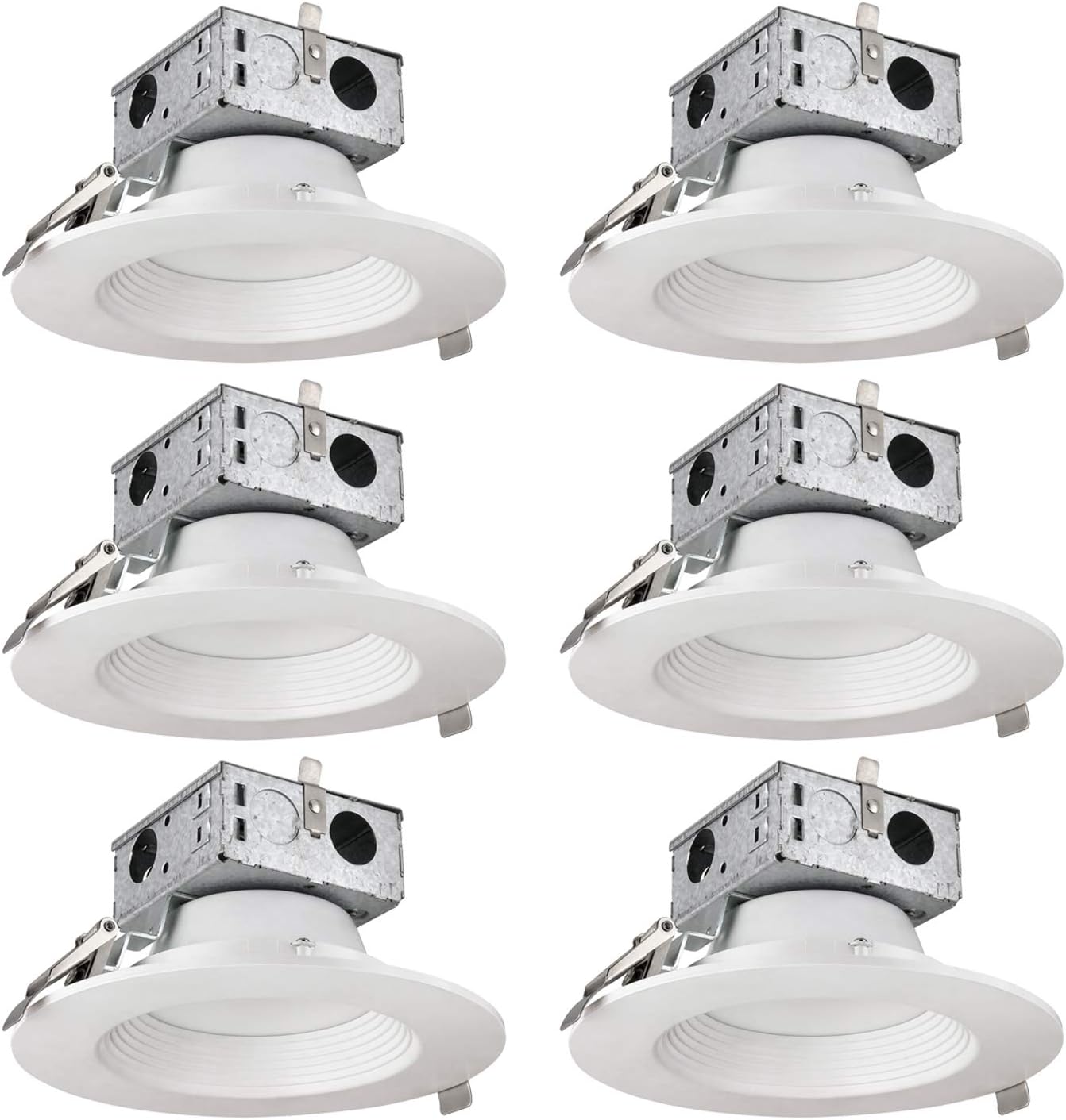 Sunlite 41280-SU 4-Inch Round LED Recessed Lighting Fixture, 10 Watts (65W Equivalent), 600 Lumens, Dimmable, Energy Star, ETL Listed, 30K – Warm White 6 Pack