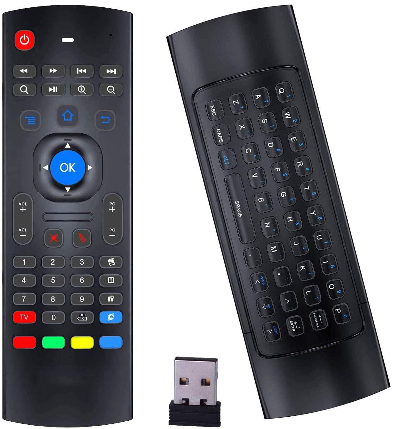 Favormates Air Remote Mouse MX3 Pro,2.4G Backlit Kodi Remote Control,Mini Wireless Keyboard & Infrared Remote Control Learning, Best for Android Smart Tv Box HTPC IPTV PC Pad Xbox Raspberry pi 3