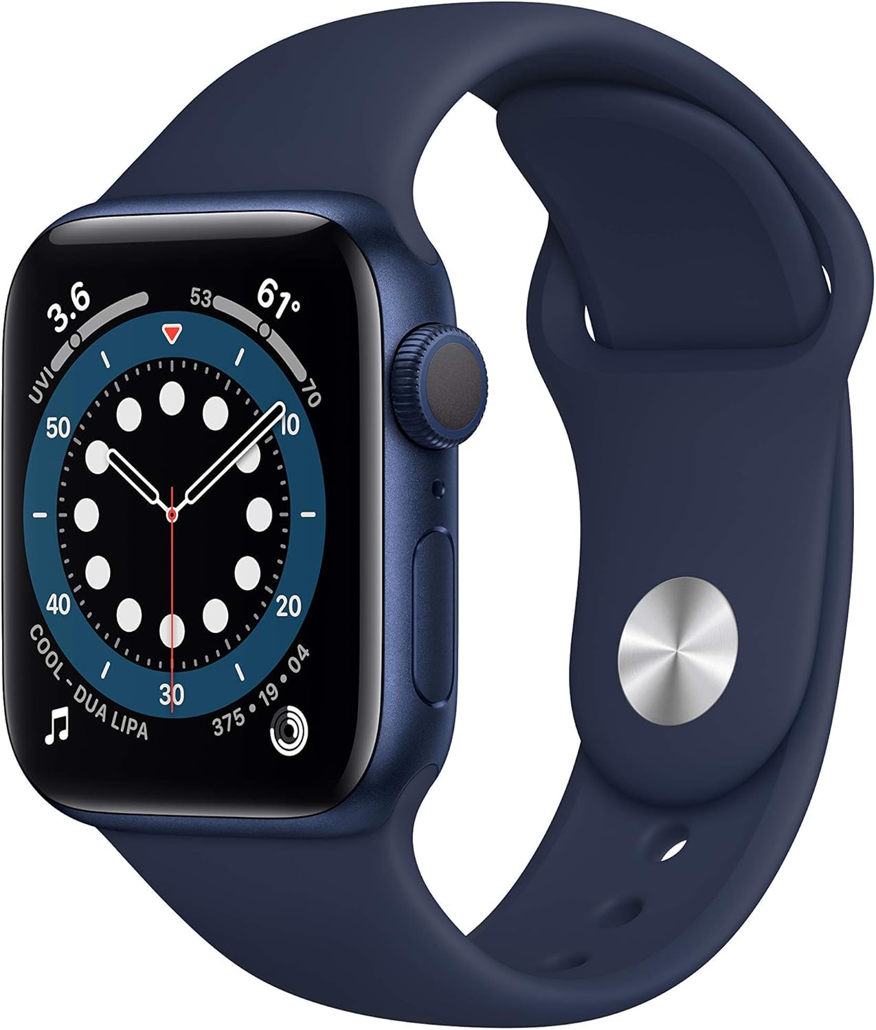 Apple Watch Series 6 (GPS, 40mm) – Blue Aluminum Case with Deep Navy Sport Band (Renewed)