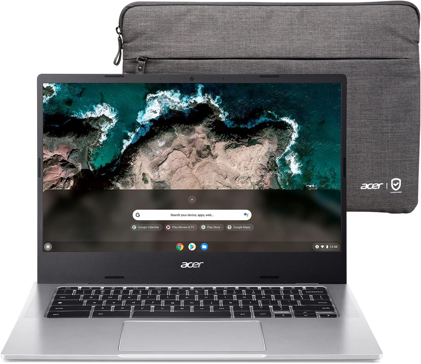 Acer Chromebook 514 Laptop | 14″ FHD Touch | MediaTek Kompanio 828 Octa-Core Processor | 8GB RAM | 64GB eMMC | Wi-Fi 6 | Backlit KB | Chrome OS | Up to 15 Hours Battery Life | CB514-2HT-K0FZ, Silver