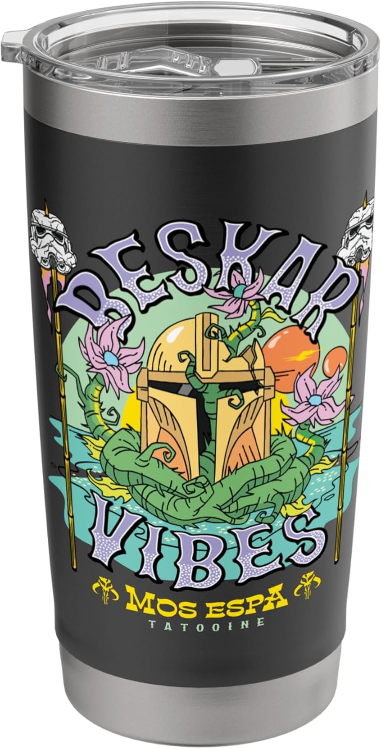 Star Wars The Mandalorian Beskar Vibes Mos Espa Surf Beach Stainless Steel Insulated Tumbler