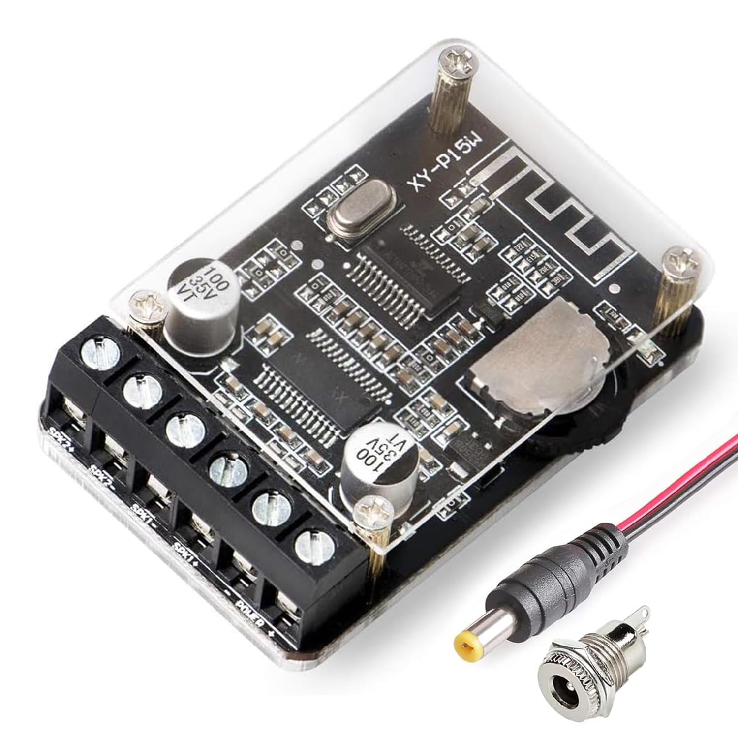 Audio Amplifier Board with BT 5.0, 10W 15W 20W 2.0 Dual Channel Stereo Wireless Mini Amp Module with Protective Shell