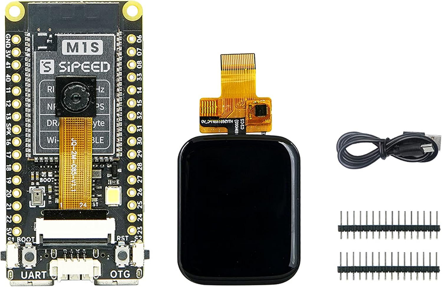 Sipeed M1s Dock RISC-V Linux tinyML AIoT Development Board with RISC-V CPU BLAI 100GOPS NPU with OPS Onboard 768KB SRAM 64MB PSRAM for IoT Edge Computing Support FreeRTOS Linux (with Touch Screen)