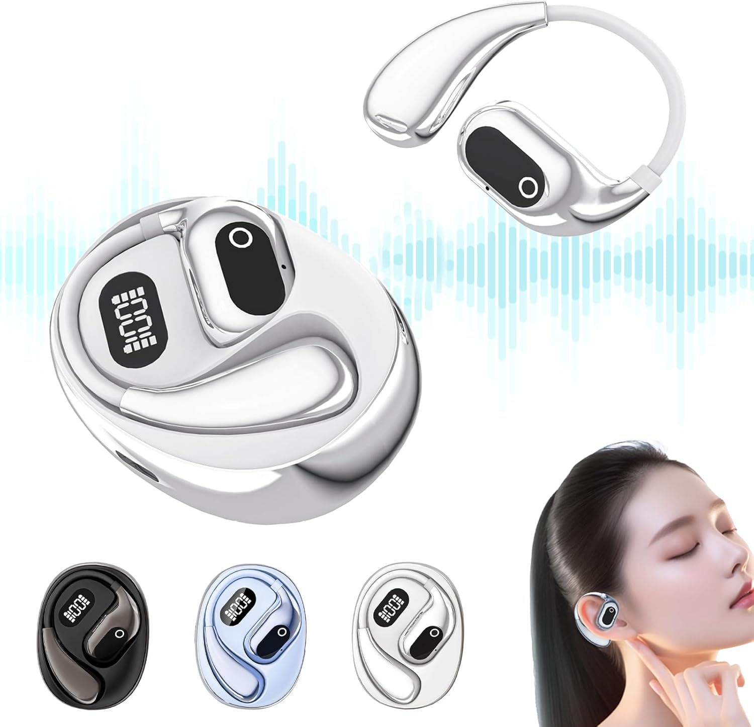 Peachloft Translator, Peachloft Earbuds, Multi-Language Translator Earbuds 150 Languages Wireless Bluetooth AI Translator Earbuds in Real Time (White)