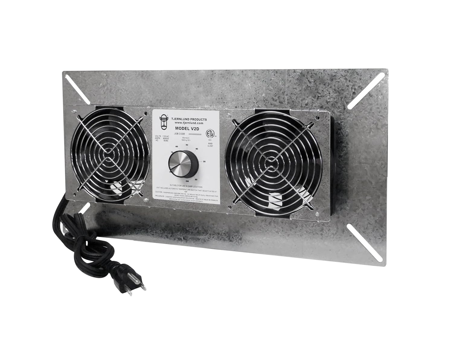 Tjernlund V2D Underaire Crawlspace Ventilator Fan Moisture Reducing 220 CFM