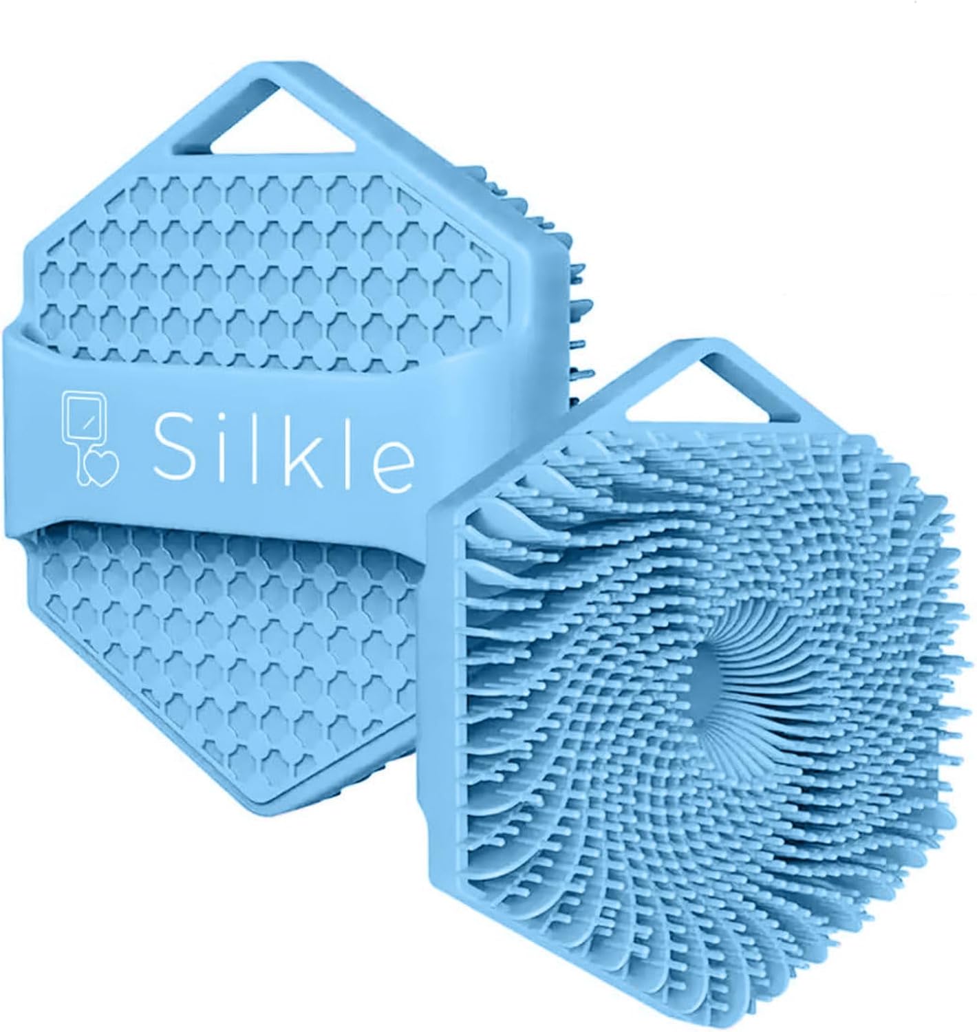 Silicone Body Scrubber – Exfoliating Bath Brush and Skin Cleanser – Shower Sponge for Gentle Body Scrub and Wash – Silicone Scrubbing Care Tool for a Refreshed and Renewed You – Blue