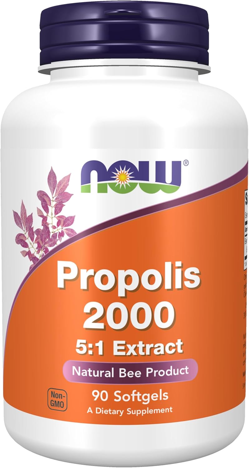 NOW Supplements, Propolis 2,000 (Bee Propolis), 5:1 Extract, Natural Bee Product, 90 Softgels